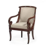 Handcrafted Sheesham Wood Armchair-Wooden Crest